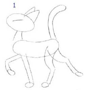 Как просто нарисовать кота - шаг 1