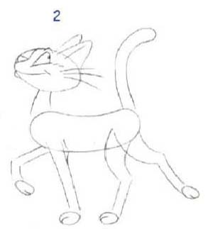 Как просто нарисовать кота - шаг 2